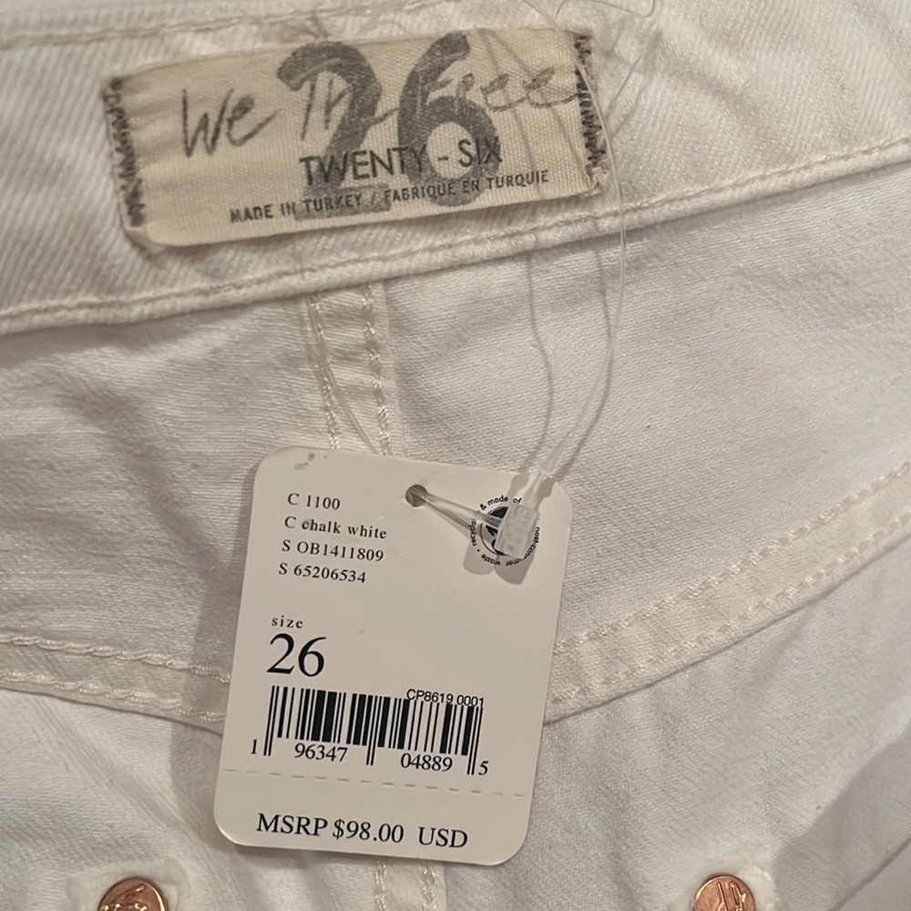 NWT Free People White Boyfriend Jeans - Picture 5 of 5